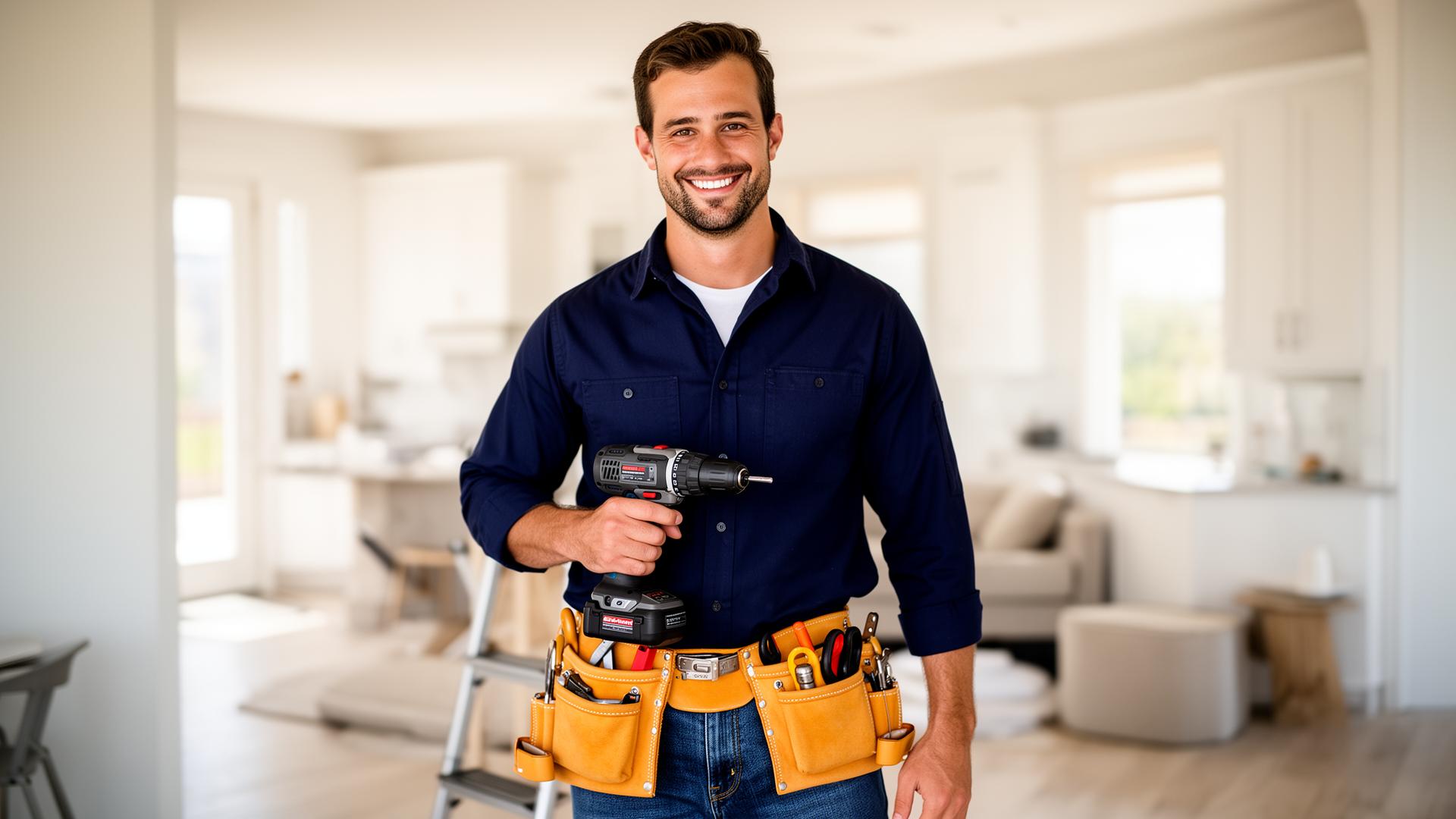 Professional handyman at work